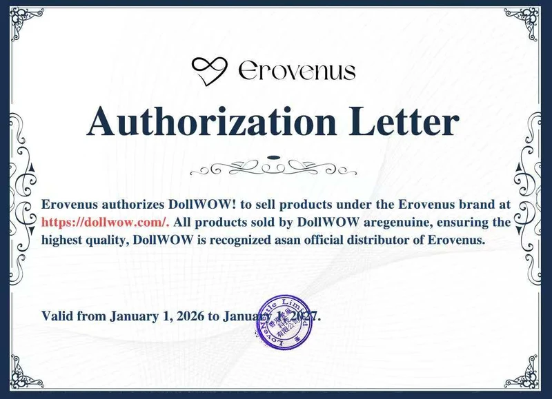 Erovenus certification authorizing DollWow as a retailer