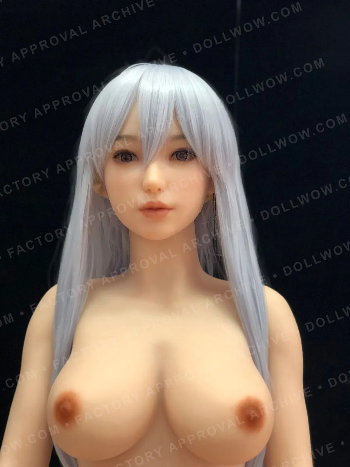 Anonymized factory photo showing a completed doll build for visible configuration review.